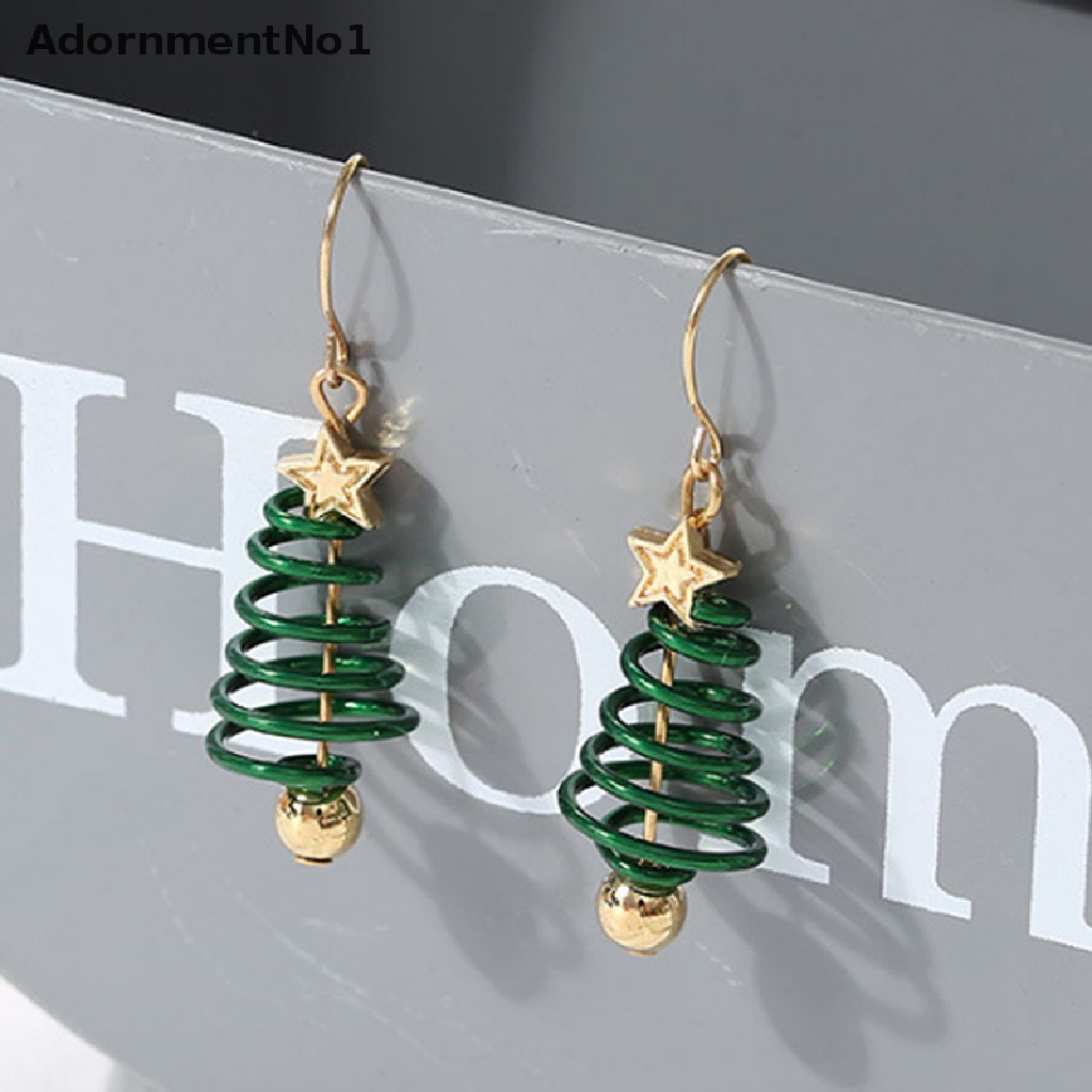 (AdornmentNo1) Anting Tusuk Gantung Desain Pohon Natal + Bintang Untuk Wanita