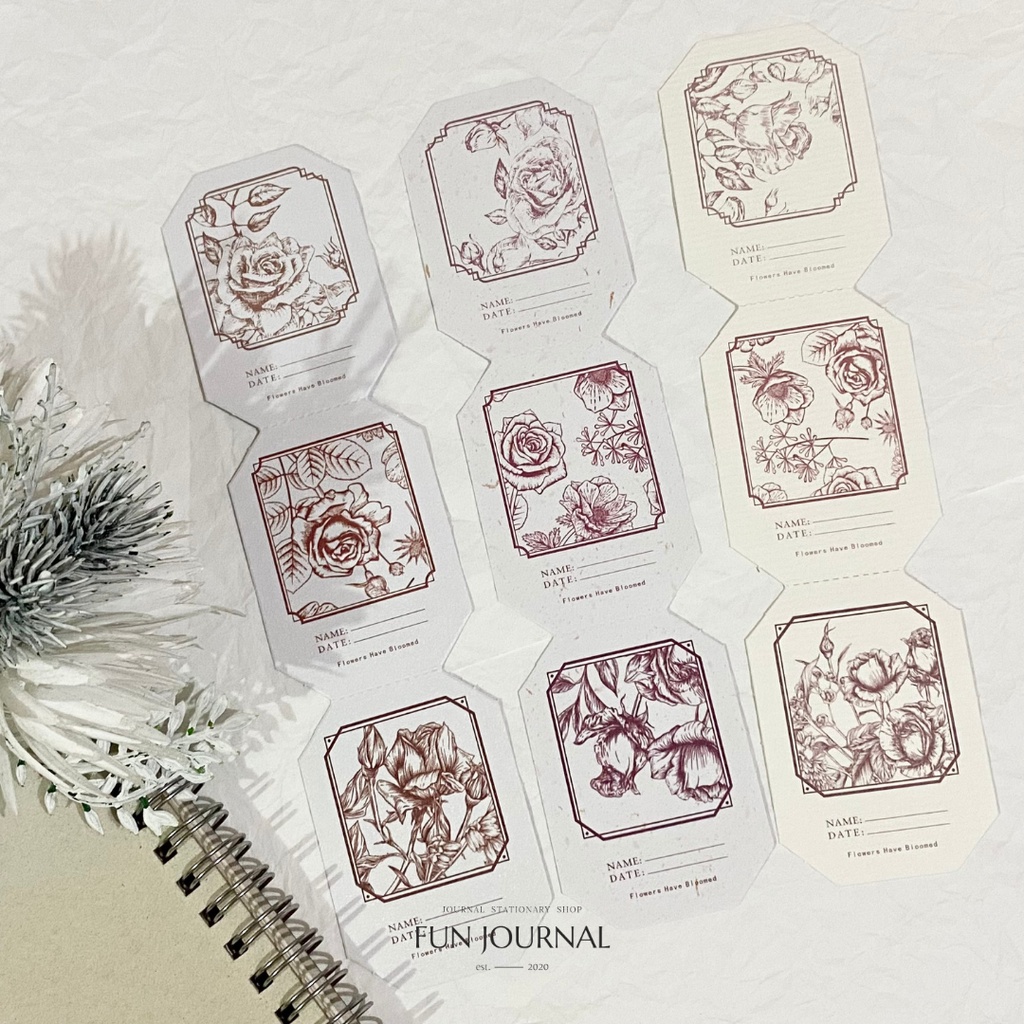 

BLOOM FLOWER TAG PAPER UNTUK JOURNAL JURNAL PLANNING PLANNER SCRAPBBOK DIY BUJO