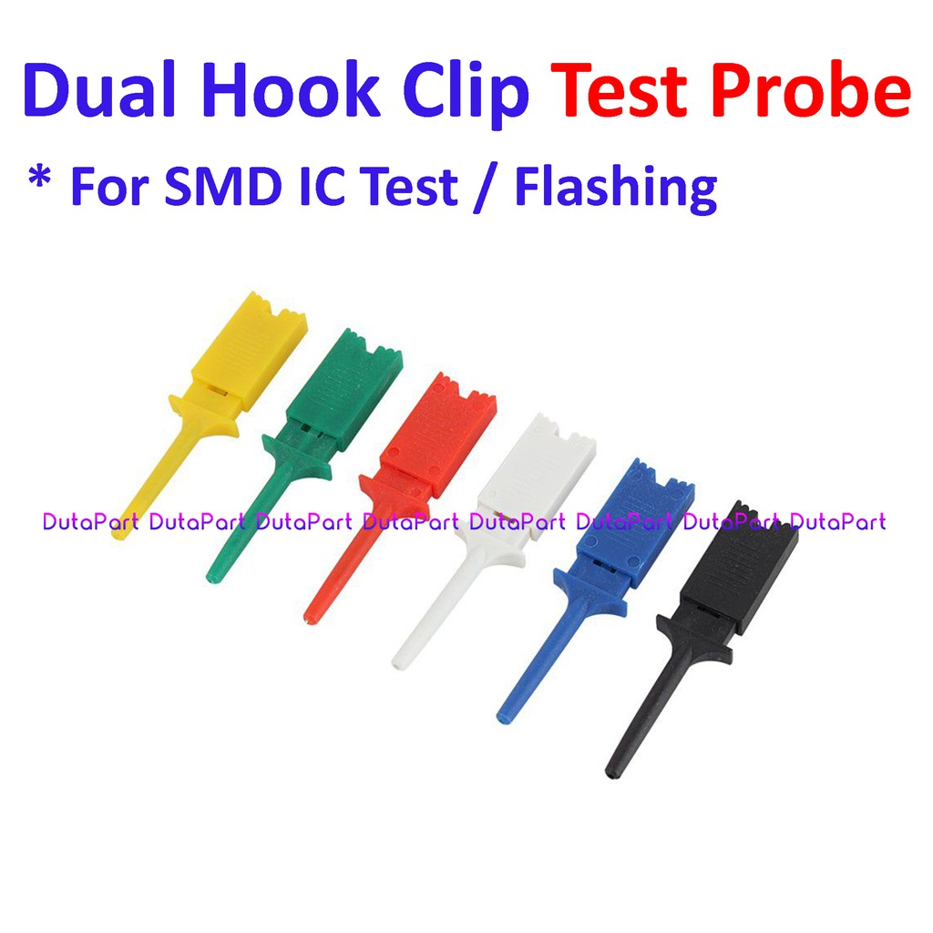 Dual Hook Clip Test Probe Klip Penjepit Pengait Jepitan SMD IC Test