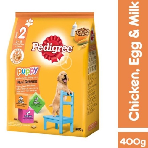 PEDIGREE PUPPY CHICKEN EGG MILK FLAVOR 400gr / MAKANAN ANJING / PEDIGREE PUPPY 400GR / PEDIGREE PUPPY