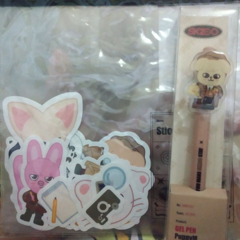 sticker skzoo gel pen puppy m dan id pict skz x chan lee know changbin hyunjin felix han seungmin in