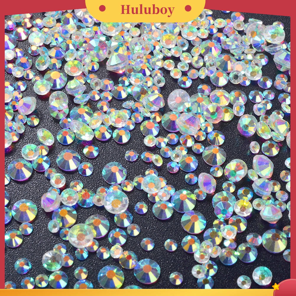 Huluboy Huluboy♡ 300pcs Berlian Imitasi Glitter Warna-Warni Untuk Dekorasi Manicure