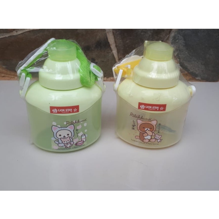 BOTOL MINUM ANAK / TEMPAT MINUM / TALI PANJANG SEDOTAN / NAVY BOTTLE 500ML LION STAR
