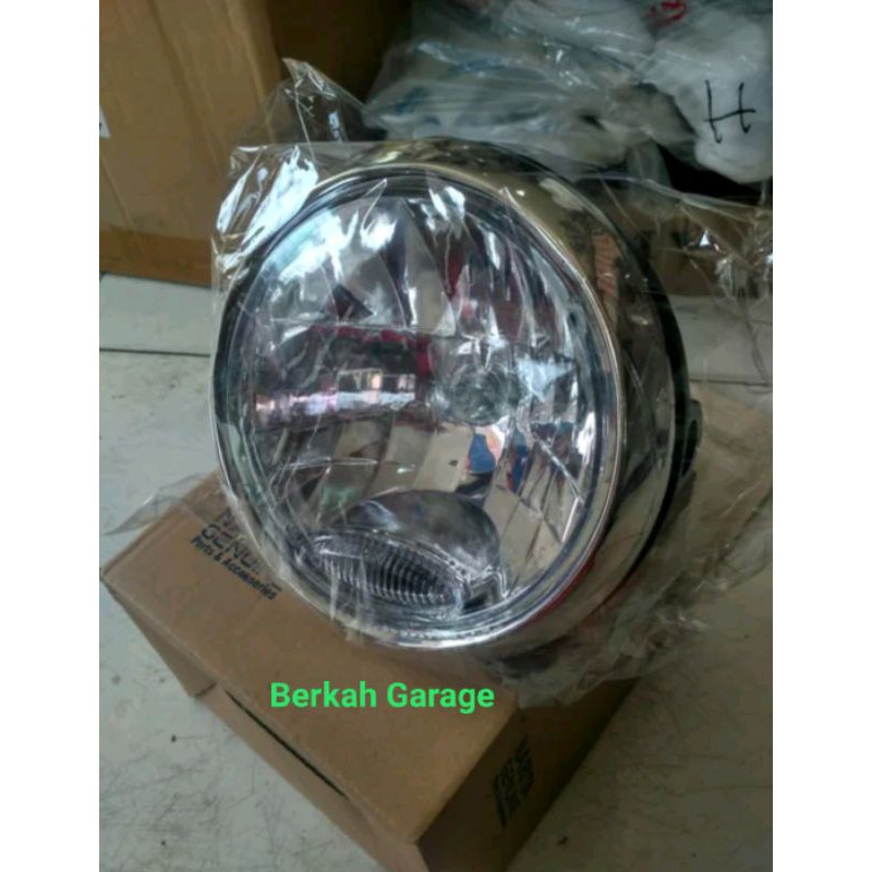 Lampu Depan Bulat Rx-King Old Cover Hitam Mika Crum