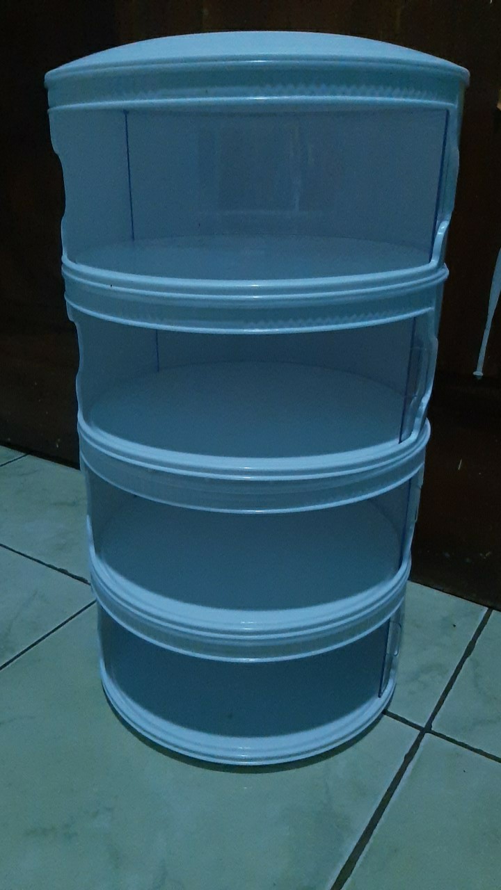 Rak Lauk 4 Dan 5 Susun Warna Polos / Tudubg Saji / Food Storage Only White