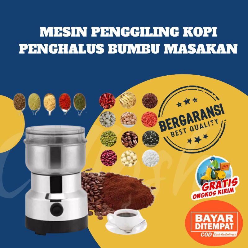 Grinder Kopi Penggiling Kopi Listrik Elektrik Blender Bumbu Penggiling Multifungsi 150W