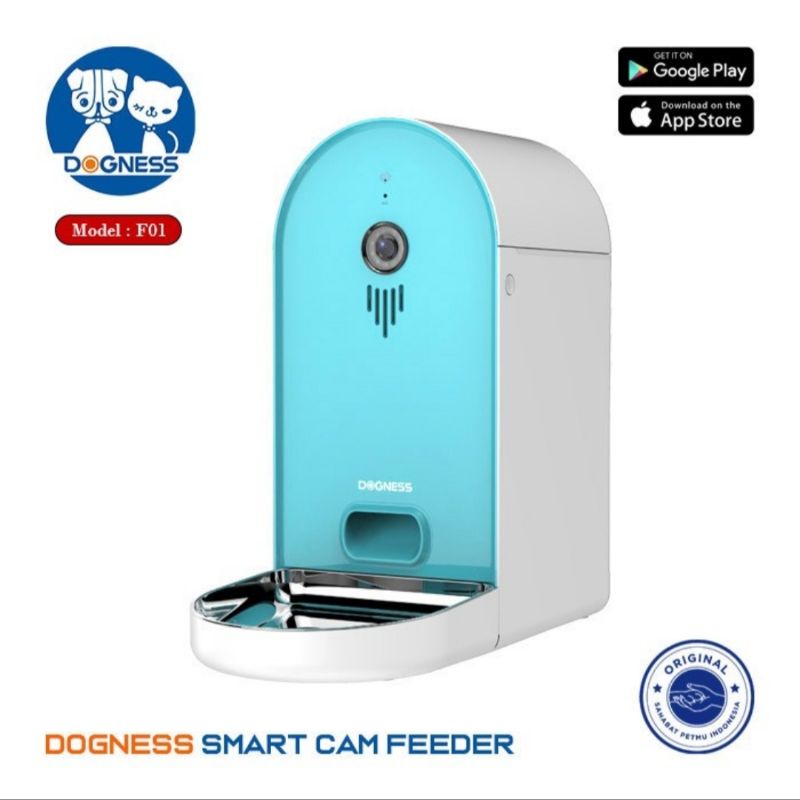 DOGNESS smart cam feeder 6lt. android IOS apps programmable. dog cat bowl tempat makan anjing kucing