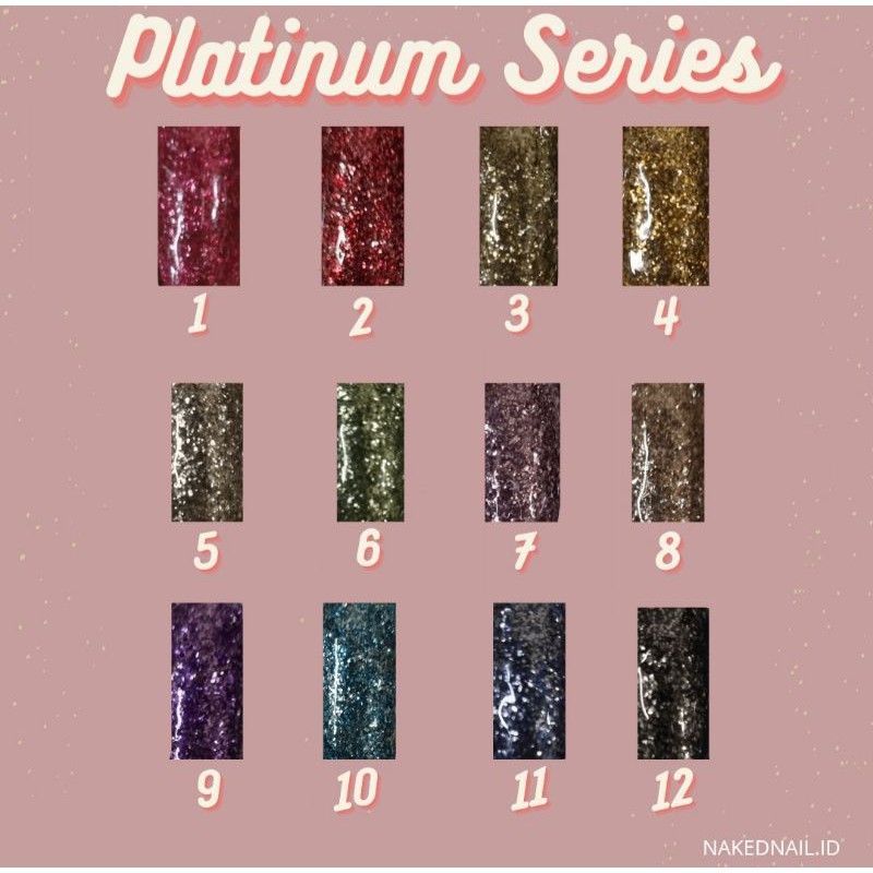 kutek Gel Color platinum Diamond series kutek glitter nail Art NAKED