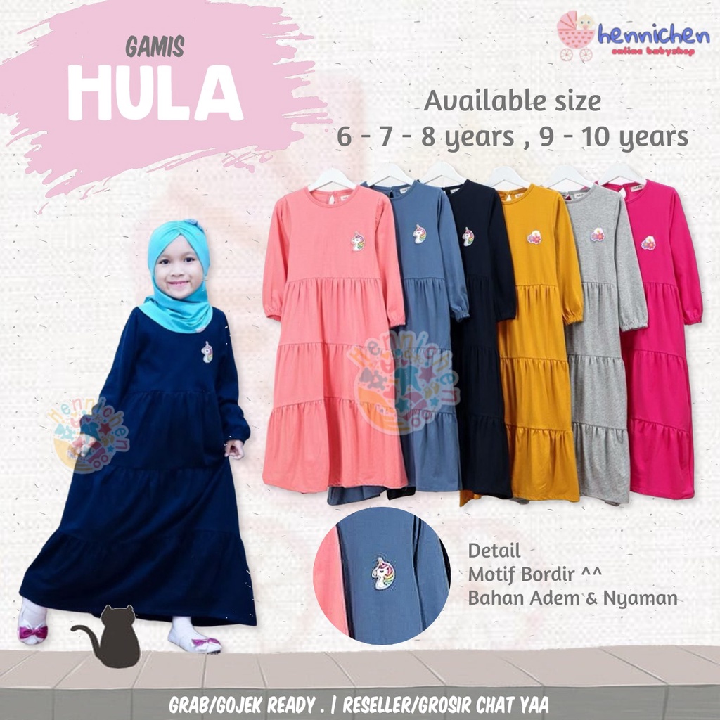 PROMO 7.7 GAMIS ANAK GAMIS HULA POP / HULAPOP BAJU ANAK SMILEE EDISI BAJU LEBARAN ANAK FASHION PEREMPUAN 2 - 10 TAHUN