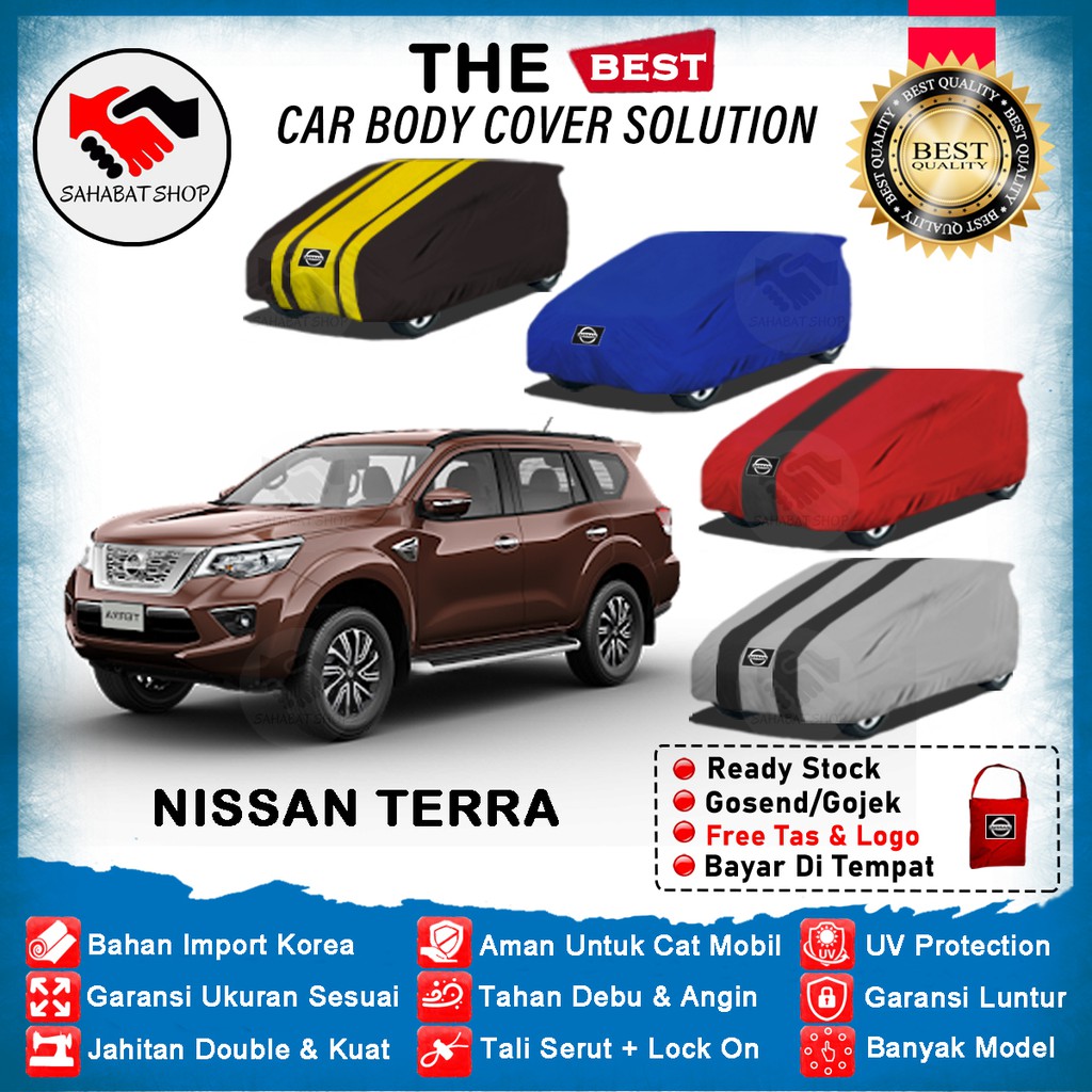 Sahabat Body Cover Mobil Terra / Sarung Penutup Nissan Terra Outdoor 2018 2019 2020 2021 2022 / Selimut Mantel Tutup Pelindung Jas Mantol Pembungkus Kerudung Kerodong Terpal Kelambu Bungkus Mobil Tera Waterproof Anti Air Model Biru