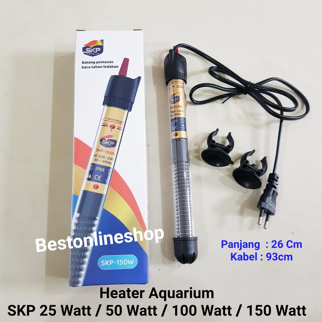 Heater Aquarium SKP-150 Watt  / SKP-100 W / SKP-50 W / SKP-25 W / Pemanas Aquarium Otomatis / Heater