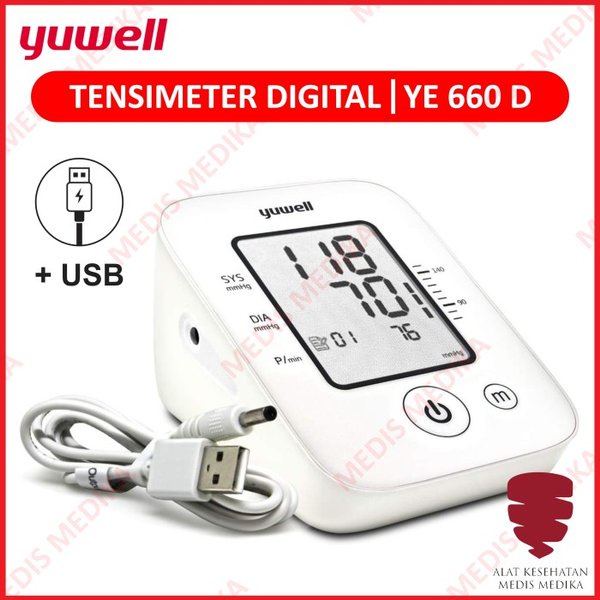 Tensimeter Digital Yuwell YE660D With USB Cable Alat Tes Cek Ukur Cek Tekanan Darah Tensi Meter YE 660 D