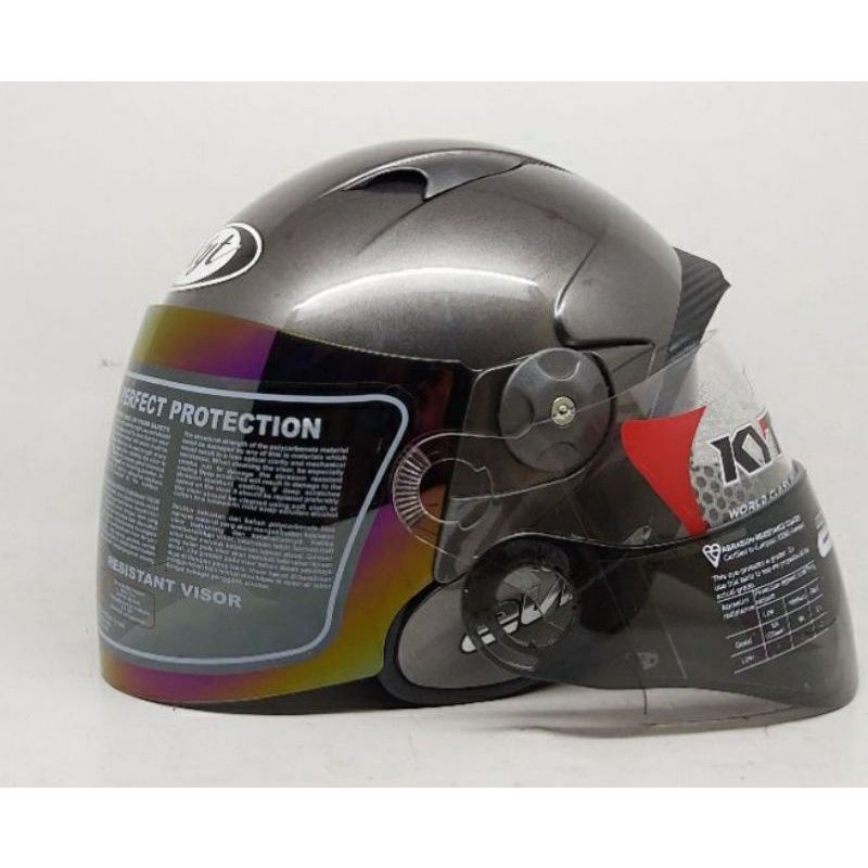 HELM KYT 2 VISION GUNMETAL PAKET GANTENG