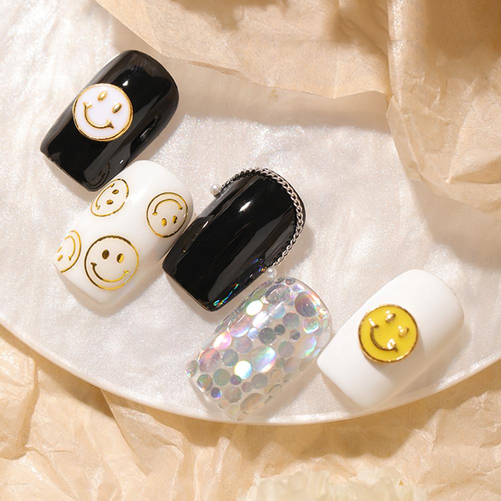 Perhiasan Kuku Wajah Senyum Agustina Colorful Charm Kartun DIY Nail Desgin