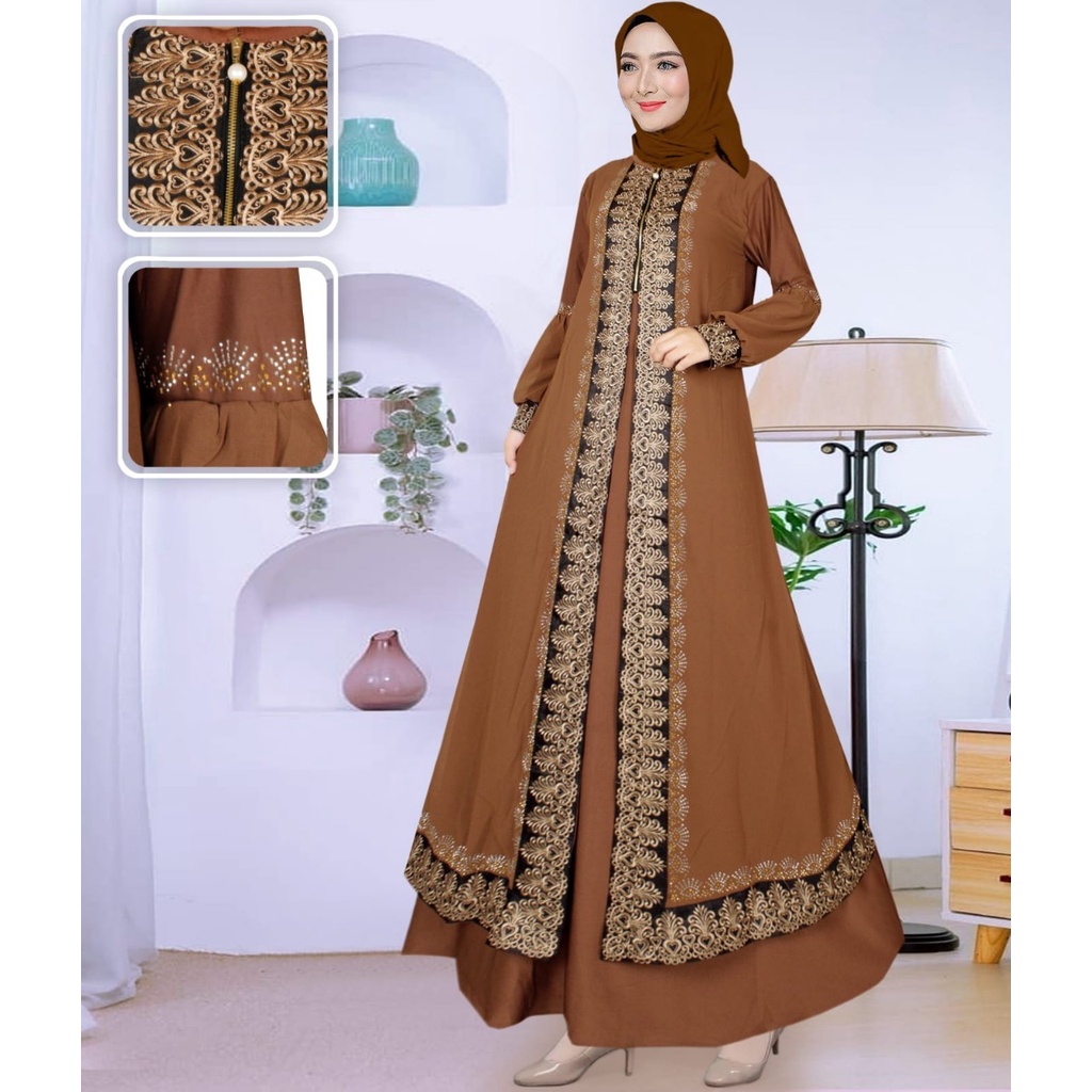 Abaya turkey remaja hitam ori /gamis abaya simple terbaru 2022 remaja dewasa-Abaya collection_21