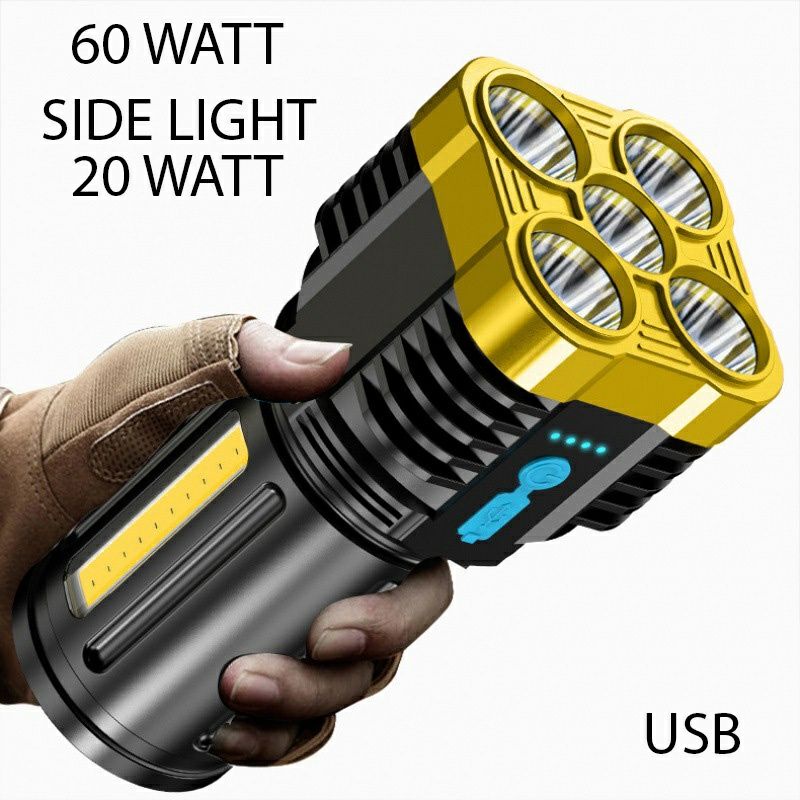 SENTER LED 5 MATA 60W + 20W / SENTER LED CHARGEABLE / SENTER CAS LED