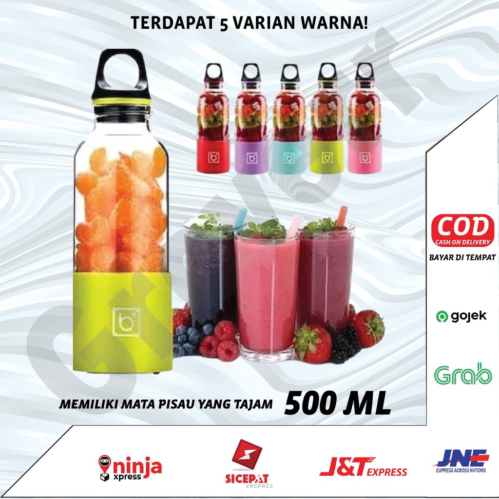 Blender Juicer Capsule Vitamer Portable Alat Jus Buah Sayur Bingo 500mL Cup Electric Chargeable BBG5