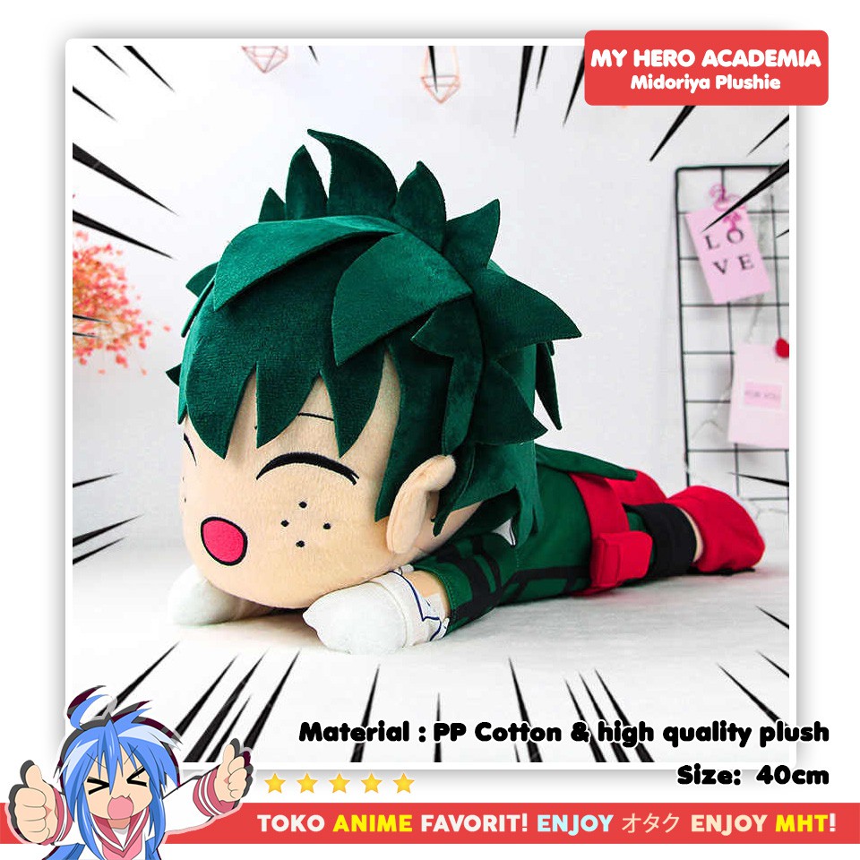 Boneka Anime Boku no Hero Academia Laying Midoriya Izuku Plushie Doll