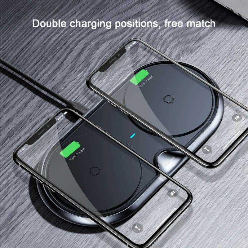 Baseus Two Seater Qi Wireless Charging Dock 10W - WXXHJ-A01

