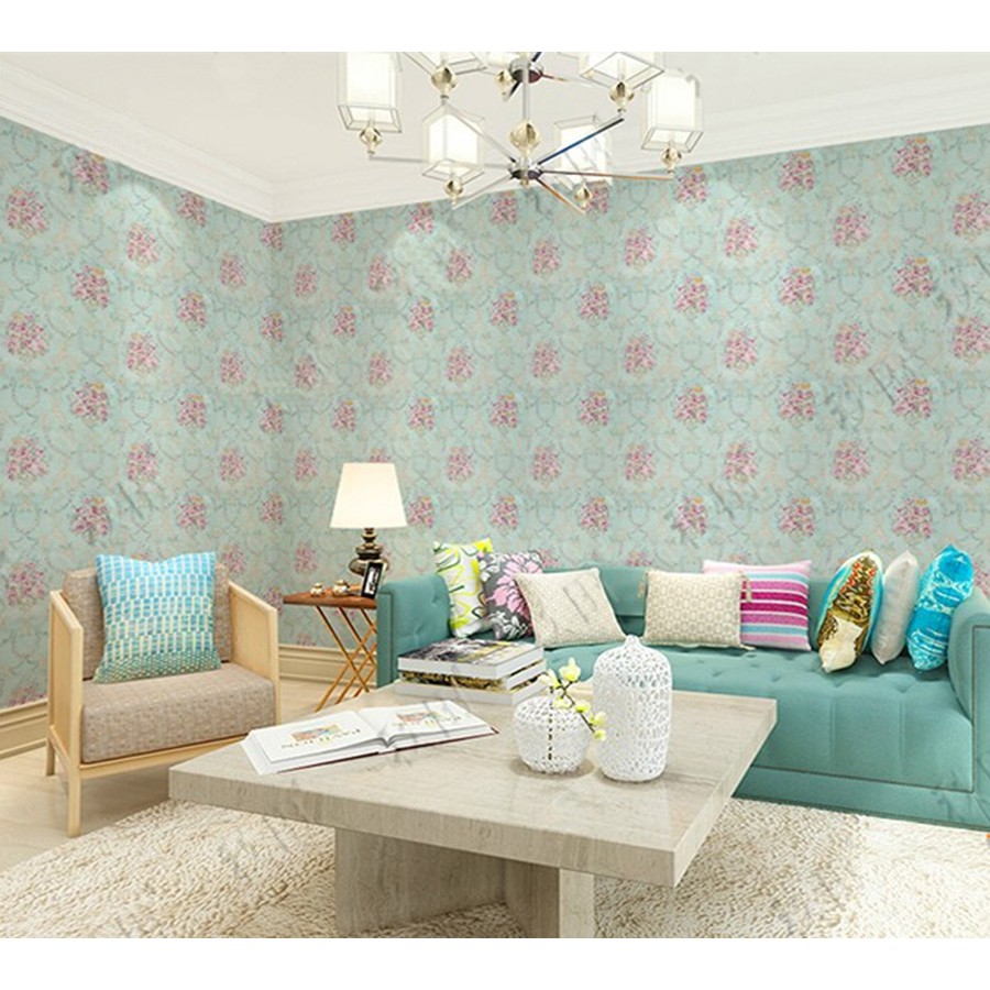 Wallpaper dinding 3d kamar tidur / Wallpaper dinding kamar tidur anak wallstiker Motif Ulir Batik Polkadot Mix Ukuran 45Cmx 5 Meter-7