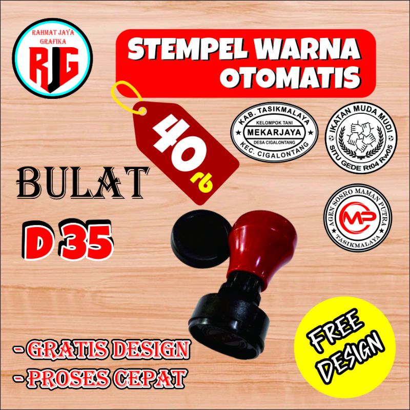 

Stempel Flash Otomatis Warna Custom/Nama/Logo D35