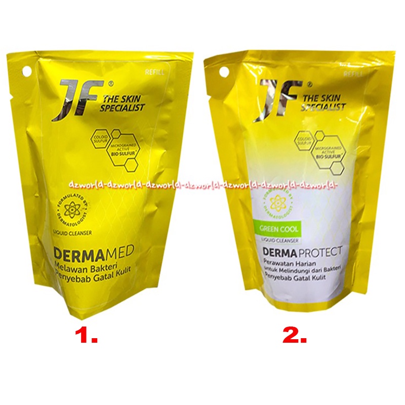 JF Skin Derma Protect 200ml Sabun Mandi Perawatan Harian Melawan Bakteri Penyebab Gatal Kulit Refill Pouch Green Cool