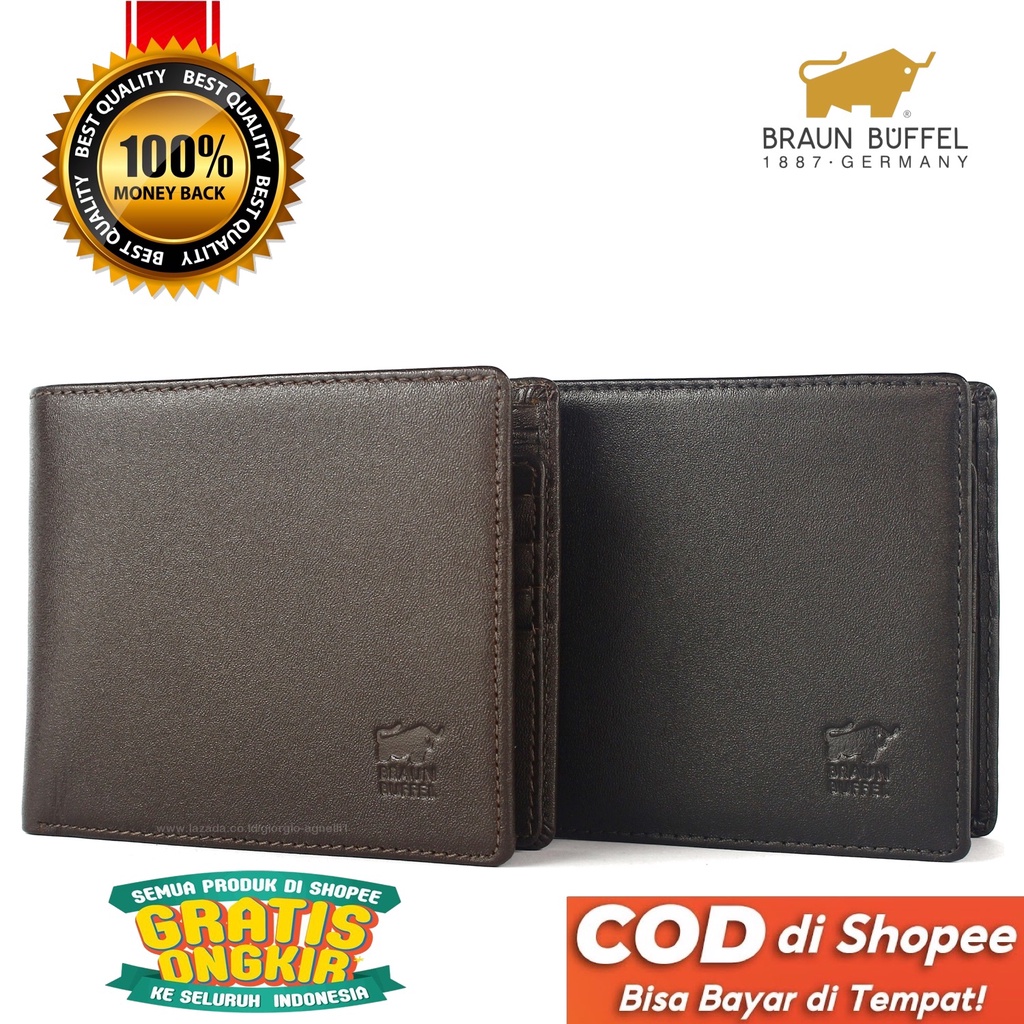 TOKOKOE - Dompet Pria model Tidur bahan Kulit Premium Dompet Lipat - BB 956 Black Brown