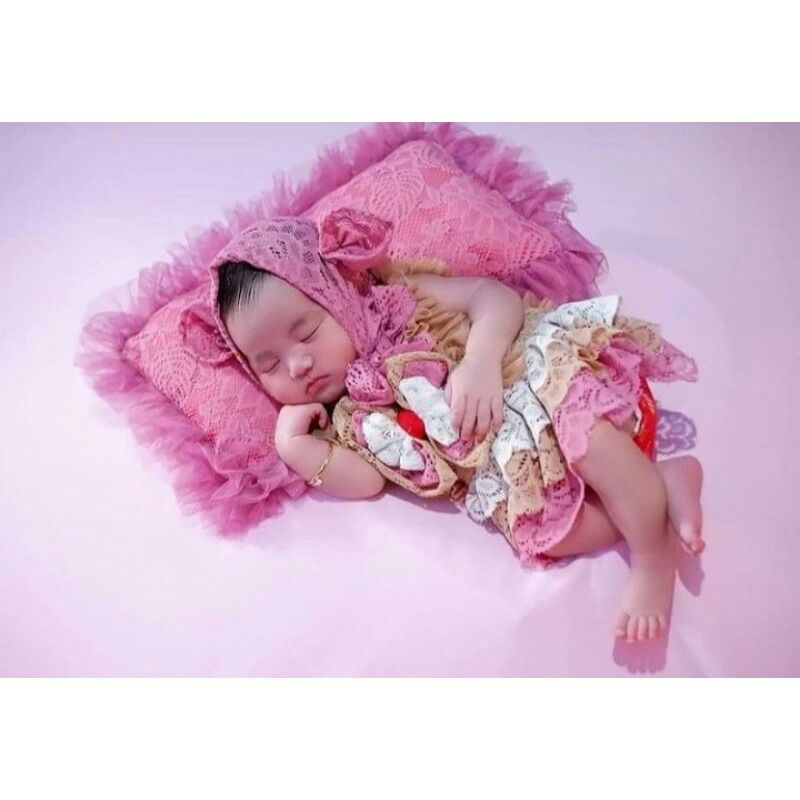baju bayi cewek newborn ilona romper brocade pakaian anak perempuan kostum properti photoshoot poto