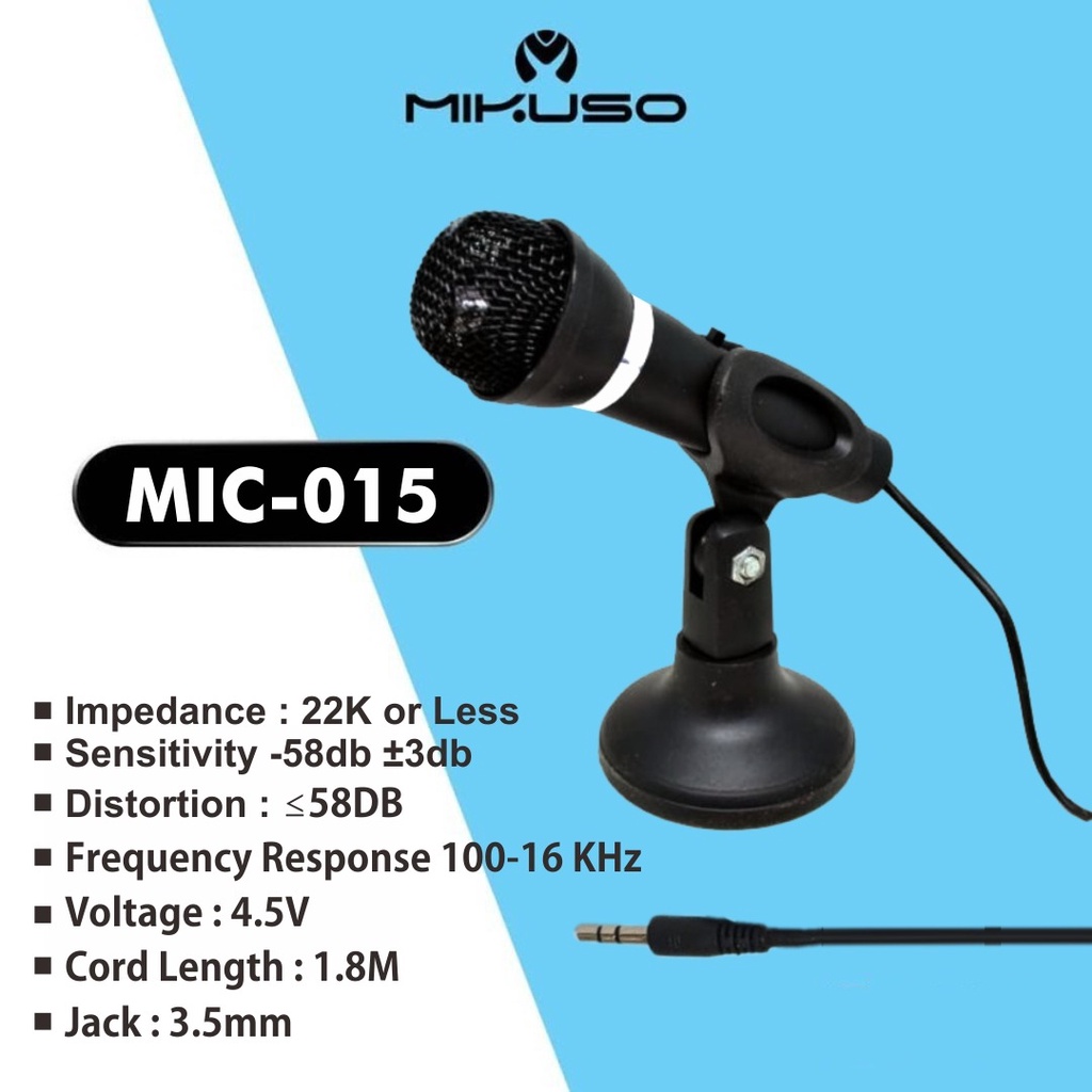 MICROPHONE MIKUSO MULTIMEDIA MIC-015 1.8M