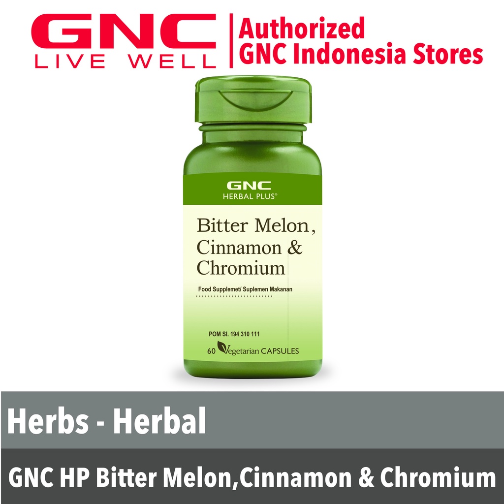 

GNC HERBAL PLUS BITTER MELON, CINNAMON & CHROMIUM (562150) - 60 KAPSUL