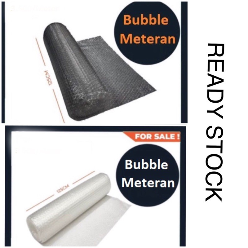 

Bubble Wrap meteran per roll HITAM PUTIH READY MEDAN