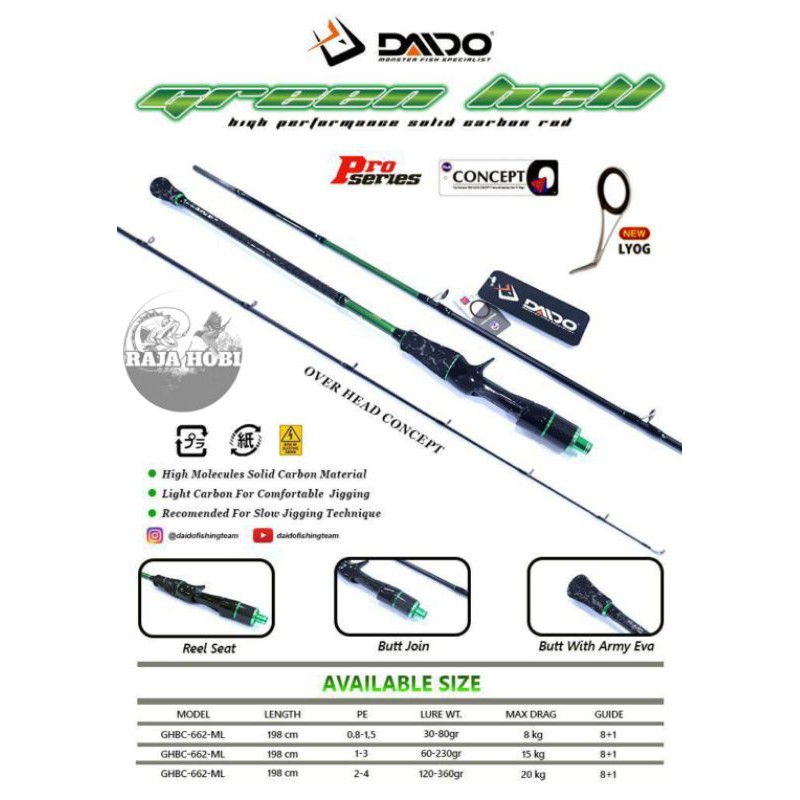 JORAN JIGGING DAIDO GREEN HELL PRO SERIES OVER HEAD CONCEPT 198CM