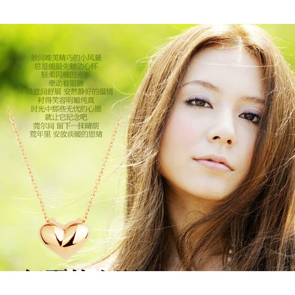 OILA kalung hati emas kecil  gold small heart necklace (3D2) JKA010