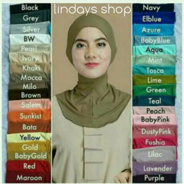 Ciput Ninja Inner Dalaman Hijab Resleting Anti Tembem
