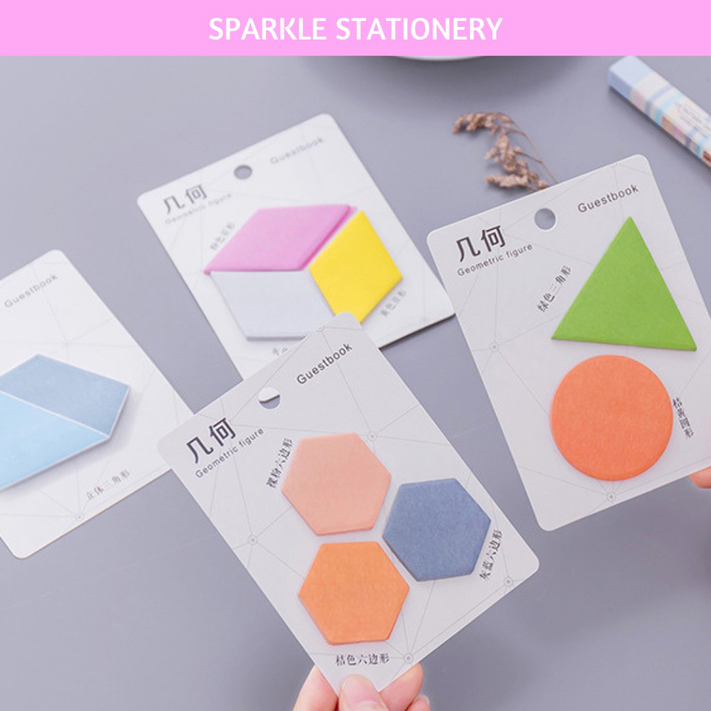 

POST IT BENTUK BANGUN RUANG BERBAGAI WARNA STICKY NOTES CANTIK