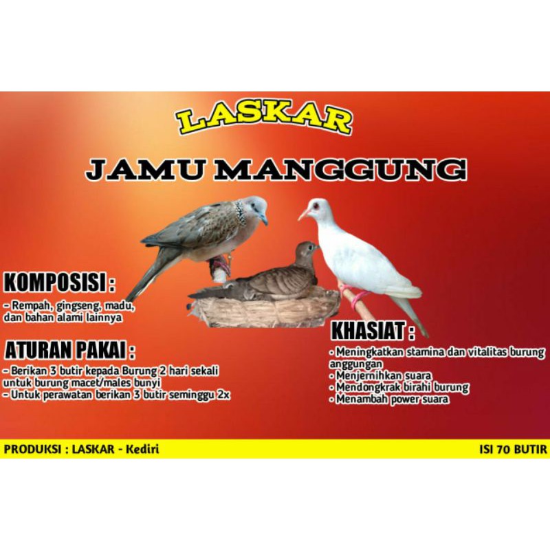 jamu gacor manggung jamu herbal perkutut , tekukur dan puter