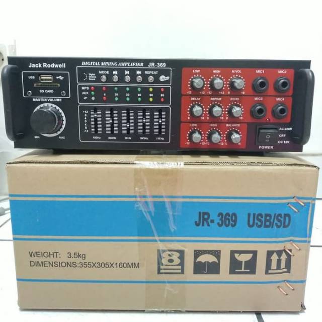 Ampli bluetooth audio fc a369 power mixer amplifier karaoke jr 369  equalizer