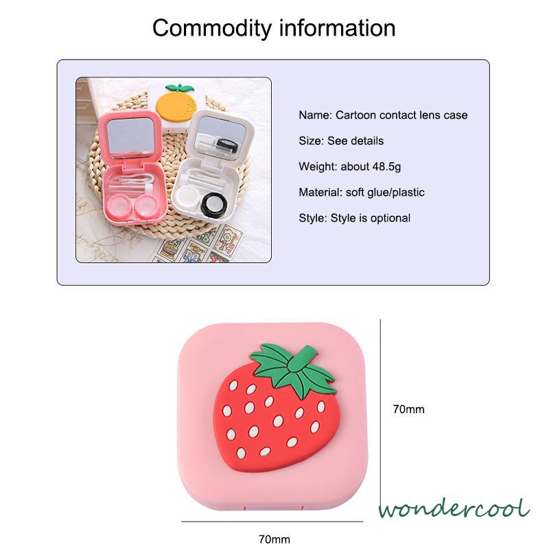 Kasus Lensa Kontak Pola Lucu Kartun Gadis Dinosaurus Sayuran Buah Lensa Kontak Case-Won