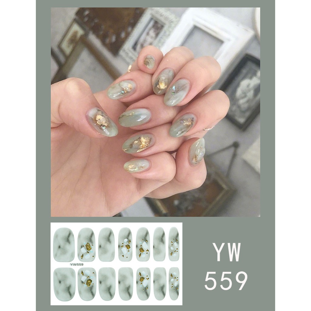 Stiker kuku Nail art Waterproof sticker Part 4 stiker (14 pcs) sticker Kuku nail art