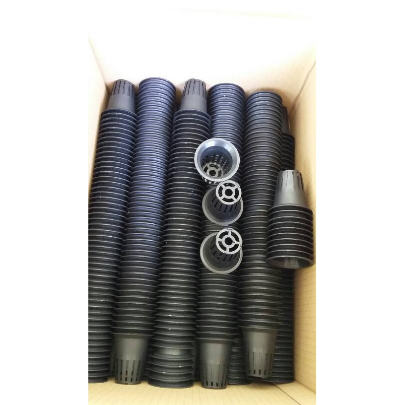 10Pcs Net Pot Hidroponik 5cm Hitam Wadah perlengkapan instalasi hidroponik rumahan sederhana
