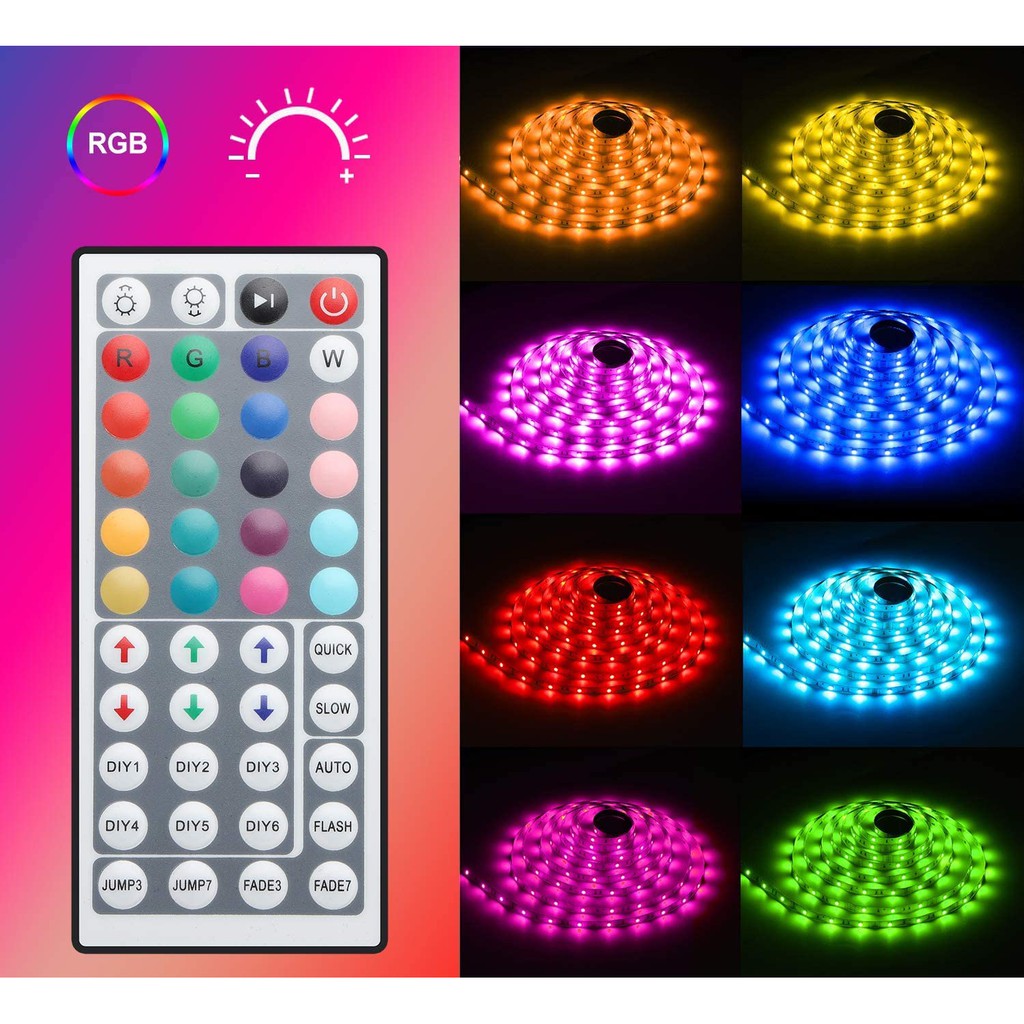 Lampu Strip LED RGB IP44 3528 Komplit Adaptor Remote / Lampu Hias Natal /  Lampu Dekorasi Outdoor
