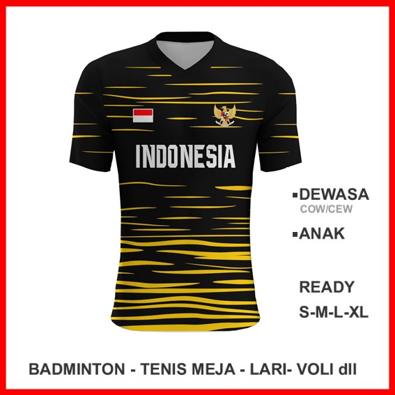 Baju Kaos Jersey Olahraga Badminton Pingpong Lari Volly 2048 - Badminton Pria Wanita