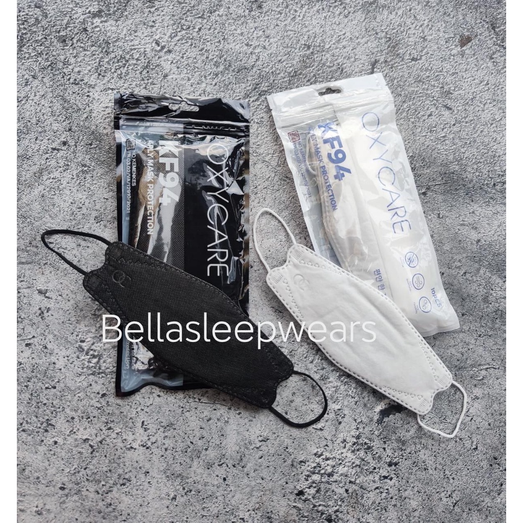 OXYCARE KF94 EMBOS - MASKER KF94 MASK KOREA 4PLY KEMENKES HITAM PUTIH