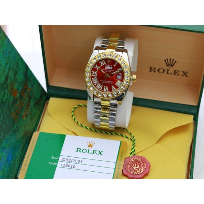 Paket Box Buku Manual Paperbag Jam Tangan Wanita Rolex Romawi Permata Berlian Rantai Diameter 4 Cm Shopee Indonesia