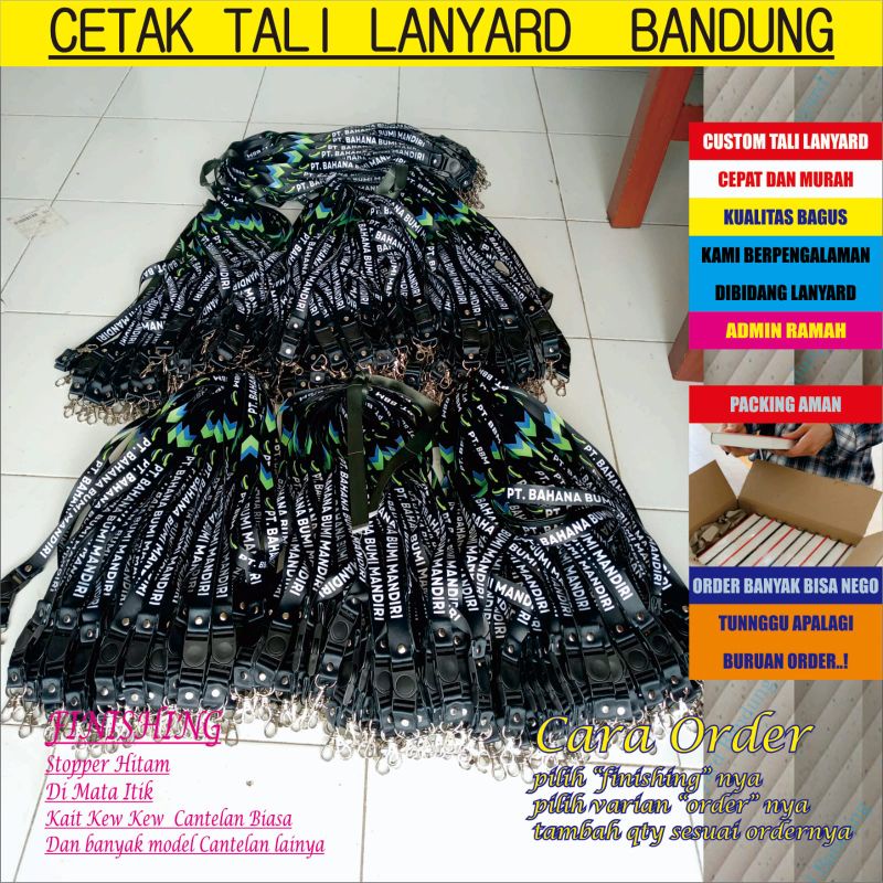 Lanyard id card custome  printing 2 cm 2 muka /tali lanyard id card custome printing/Cetak tali lanyard custome/gantungan id card custome