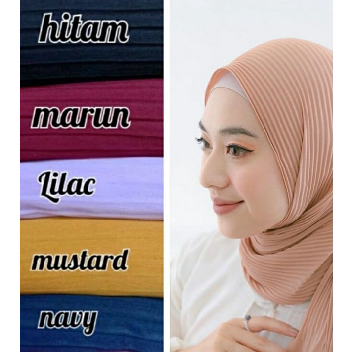 Hijab Pasmina Plisket / Kerudung Pasmina / kerudung viral / Jilbab Pasmina