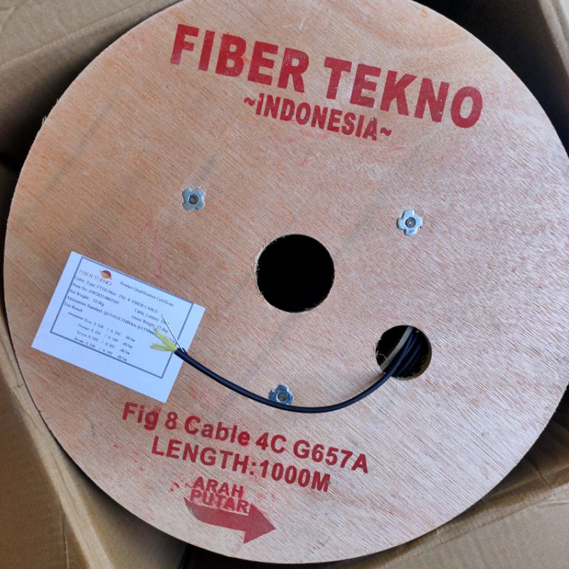 Kabel Fiber Optik 4 Core Fig 8 Panjang 1000M/1KM Fiber Tekno