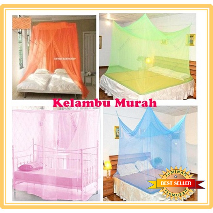 Kelambu Kamar Tidur kotak  Polos Jumbo  Ukuran 180 x 200 Termurah