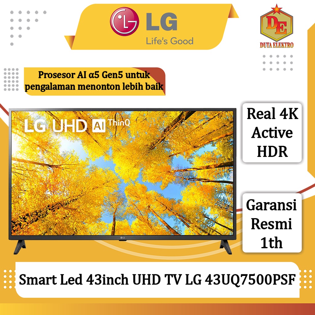 Smart Led 43inch UHD TV LG 43UQ7500PSF