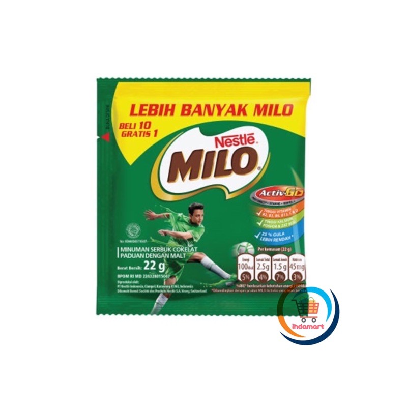 Milo Activ-Go Sachet 22gr Isi 10 pcs